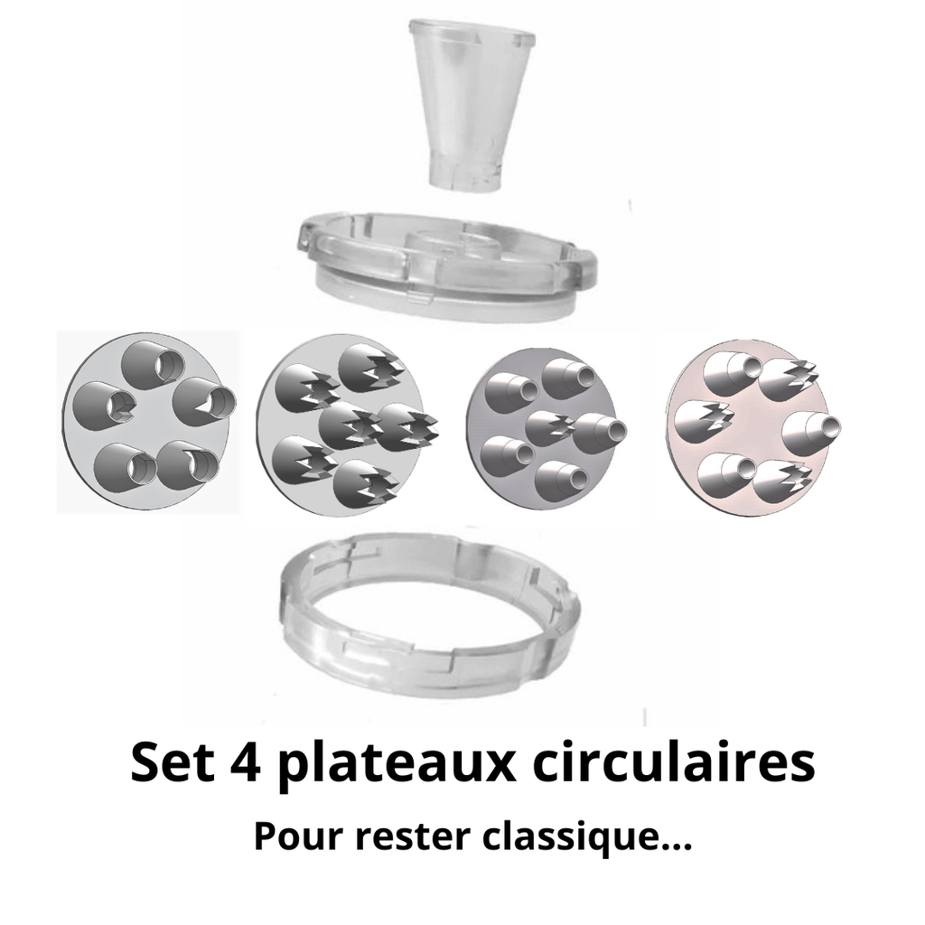 Set 4 plateaux Circulaires + le bouchon